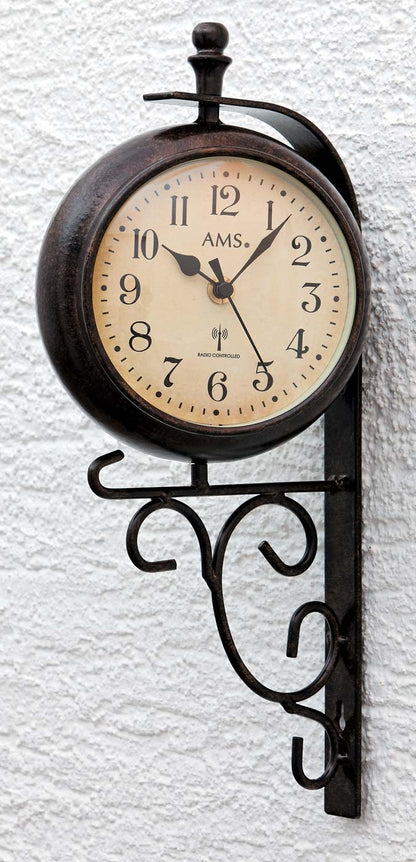 AMS Wall Clock 38x18x10 cm Metal • Radio-Controlled • Vintage