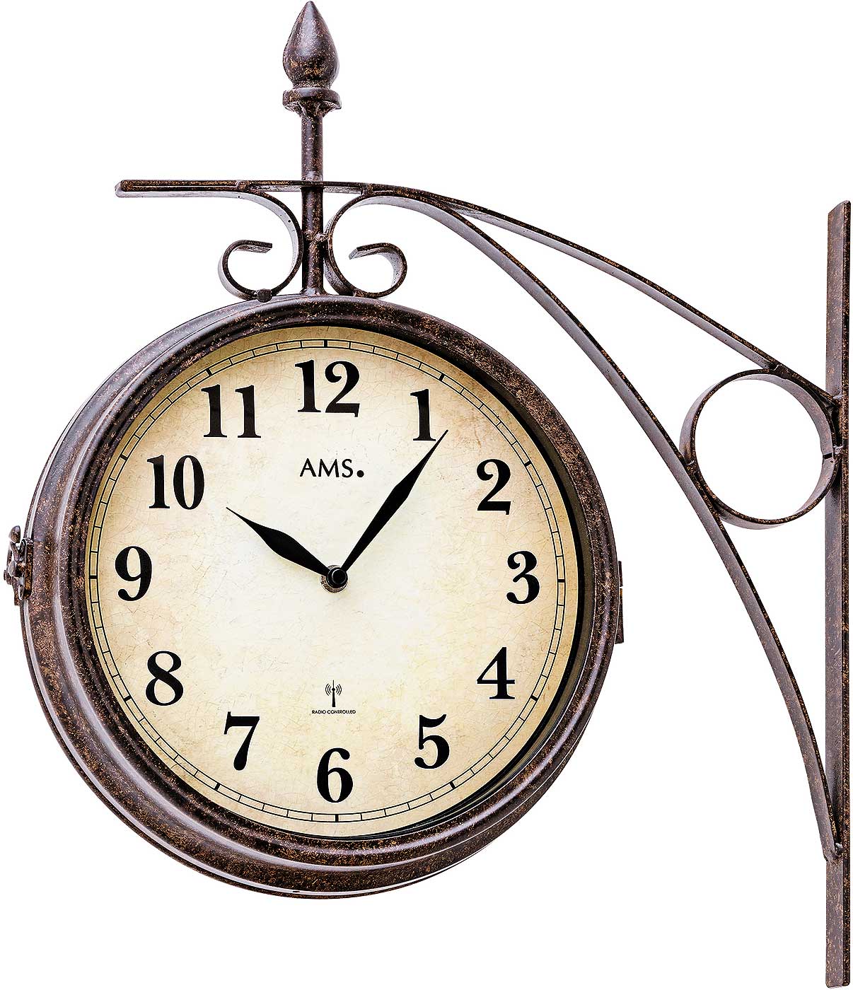 AMS Wall Clock 44x38x10 cm Metal • Modern Design • Weatherproof