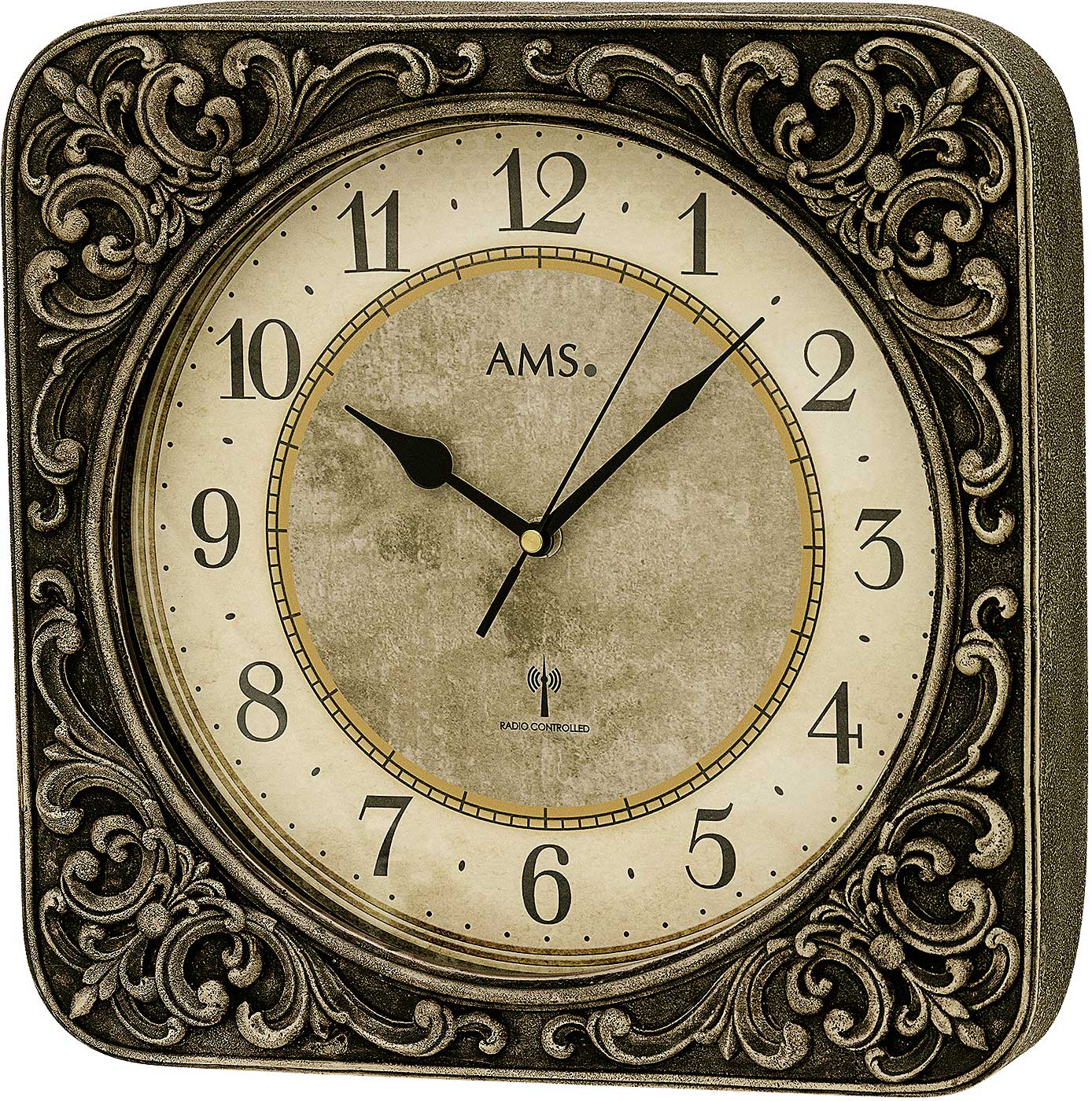Horloge murale AMS en plastique • Mouvement radio-piloté précis • Résistante aux intempéries
