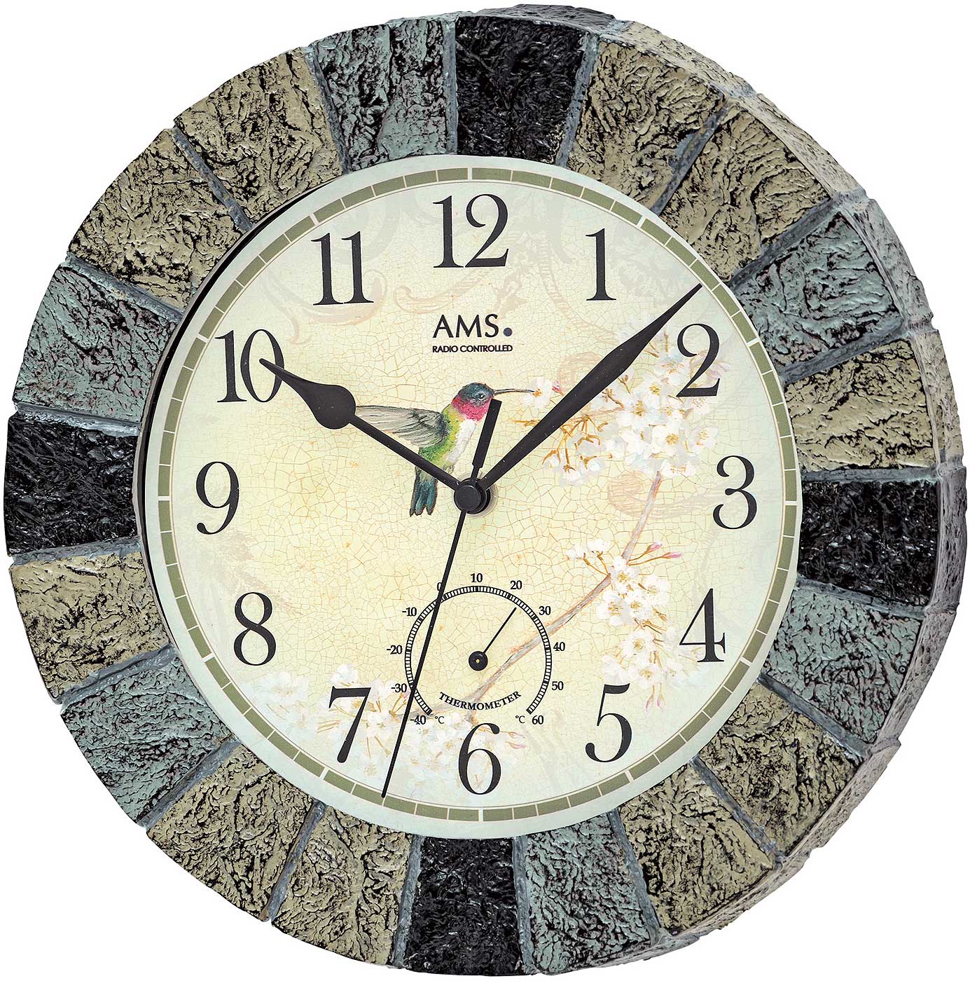 AMS Wall Clock 26x26x6 cm Plastic • Radio-controlled movement • Weatherproof