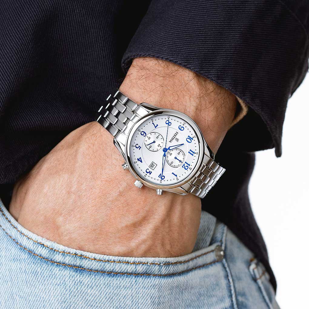 Festina Timeless Chronograph F6854/A Herrenuhr • Sportliches Chronographen-Design • Hochwertiger Edelstahl