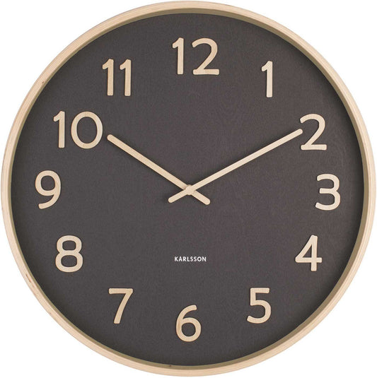 Karlsson Wanduhr 40x40x4,5 cm Holz • Modernes Design • Natürliche Optik