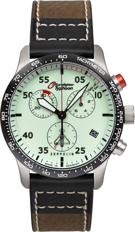 Montre pour homme Zeppelin Eurofighter 7298-5 • Chronographe • Cadran luminescent