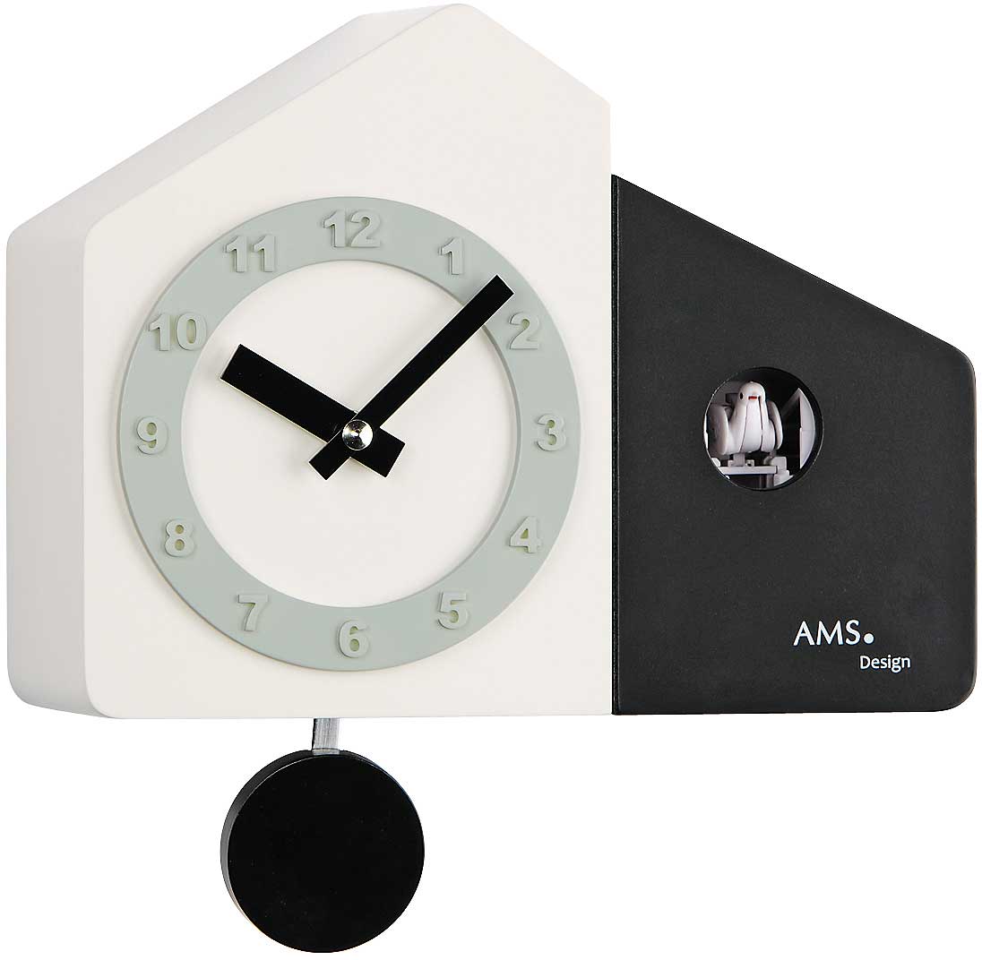 AMS Wall Clock 18x23x10 cm Wood • Cuckoo Call • Modern Design