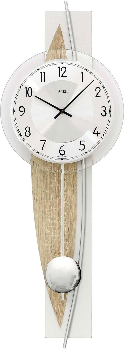 Horloge murale AMS 67x23x8 cm bois • Design moderne • Mouvement à quartz précis