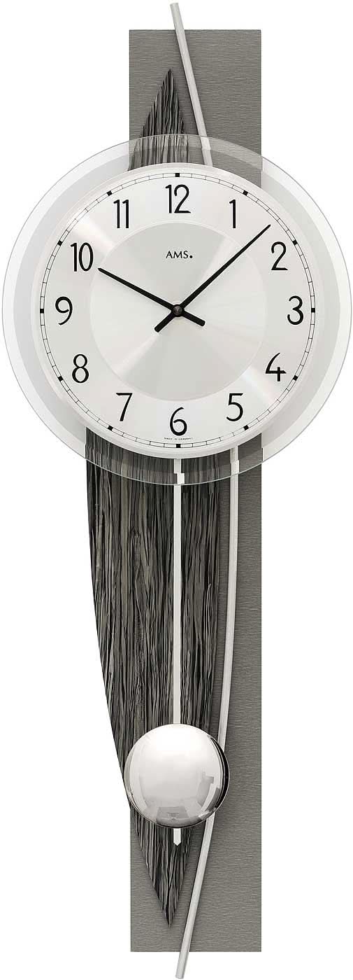 Horloge murale AMS 67x23x8 cm bois • Design moderne • Mouvement à quartz