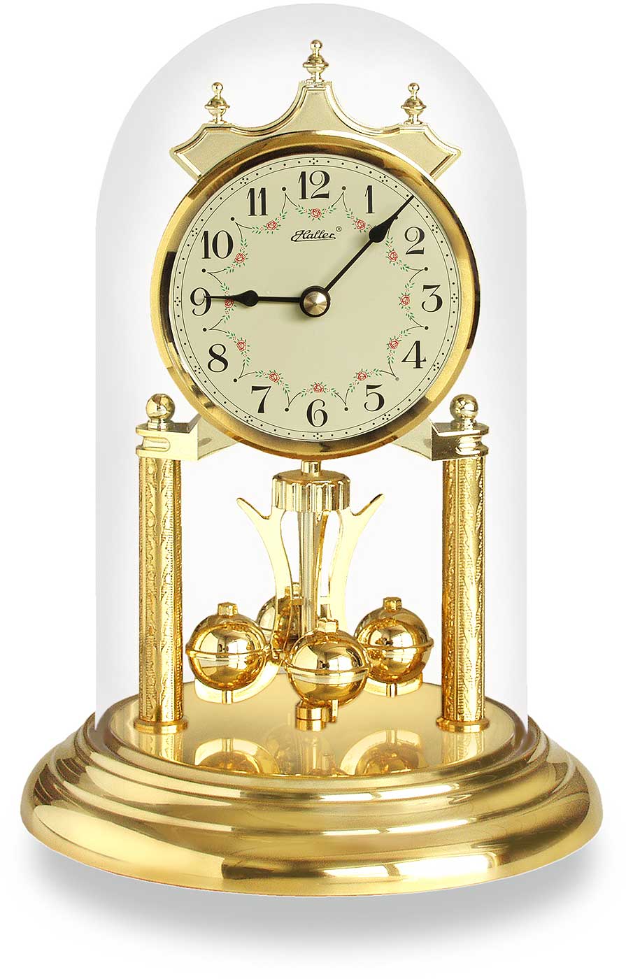 Haller Table Clock 23x15 cm Plastic and Brass • Quiet • Classic Design