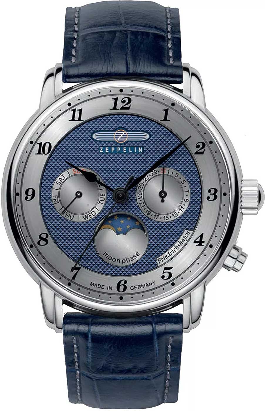 Zeppelin Friedrichshafen 8536-3 Herrenuhr • Made in Germany • Mondphase