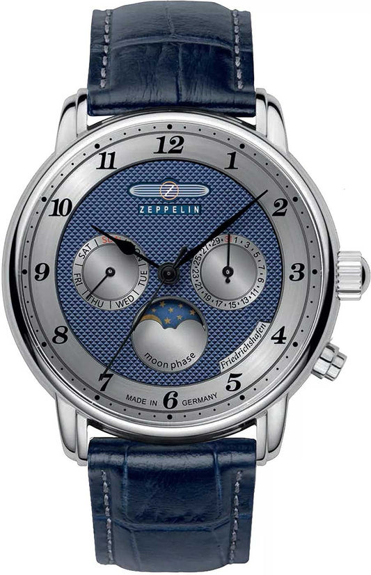 Zeppelin Friedrichshafen 8536-3 Herrenuhr • Made in Germany • Mondphase