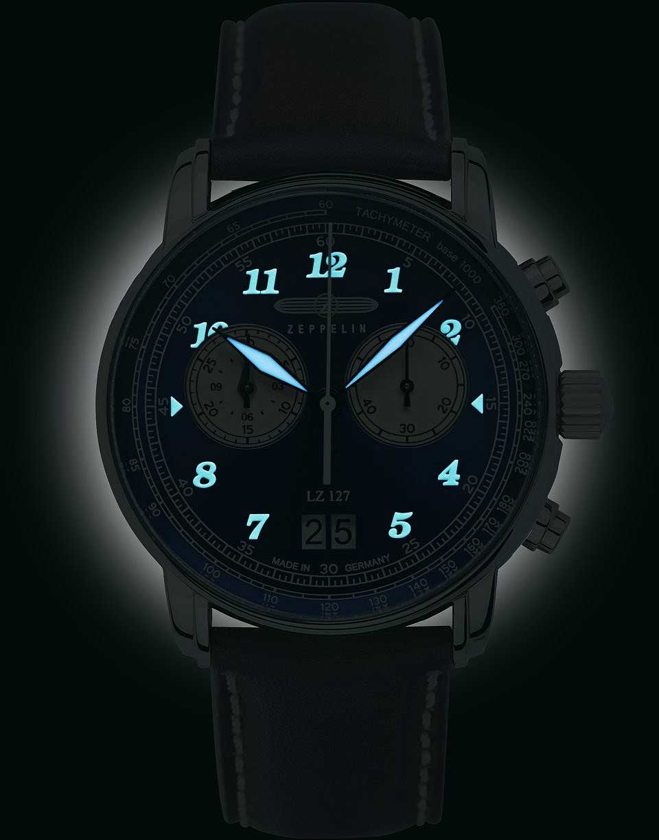 Zeppelin Friedrichshafen 8584-3 Herrenuhr • Made in Germany • Gewölbtes K1 Sicherheitsglas