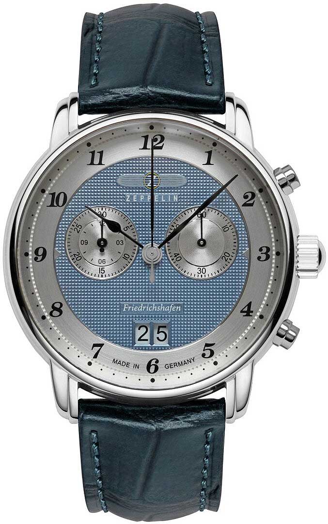 Zeppelin Friedrichshafen 8584-3 Herrenuhr • Made in Germany • Gewölbtes K1 Sicherheitsglas