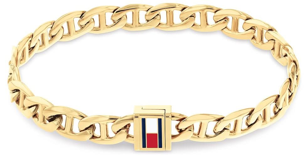 Men's Bracelet – Elegant Gold-Colored Stainless Steel Anchor Chain Design - Tommy Hilfiger Model: 2790646