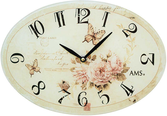 Horloge murale AMS 21x30x4 cm en verre • Design moderne • Fabriqué en Allemagne