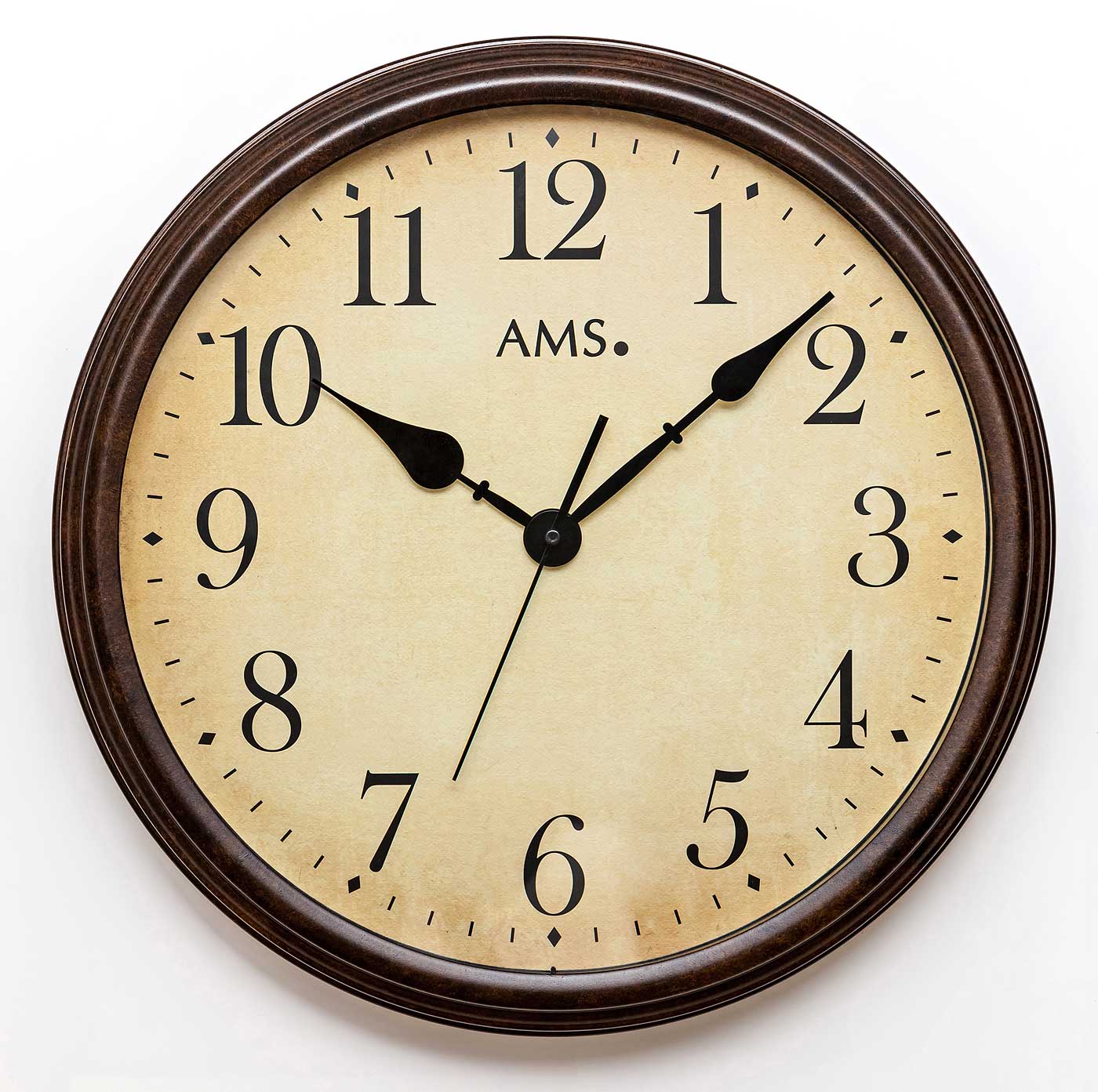 AMS Wall Clock 42x42x8 cm Metal • Weatherproof • Precise Quartz Movement