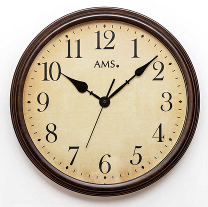 AMS Wall Clock 42x42x8 cm Metal • Weatherproof • Precise Quartz Movement