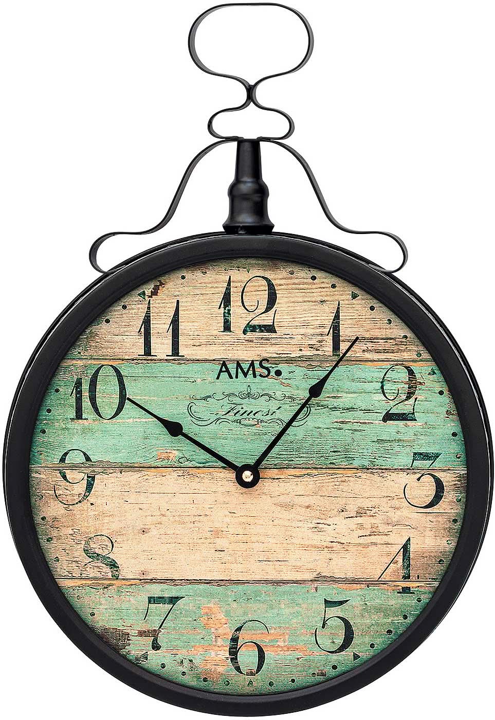 Horloge murale AMS 47x32x6 cm métal • Mouvement à quartz silencieux • Design moderne