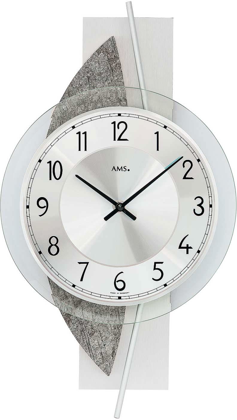Horloge murale AMS 42x23x6 cm bois • Design moderne • Mouvement à quartz précis