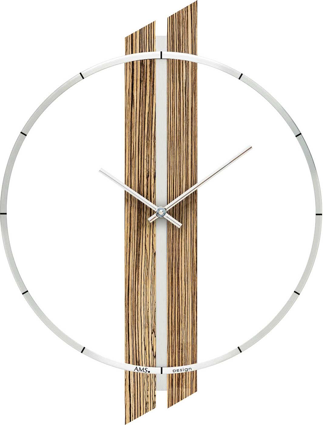 Horloge murale AMS 53x40x5 cm bois • Design moderne • Mouvement à quartz