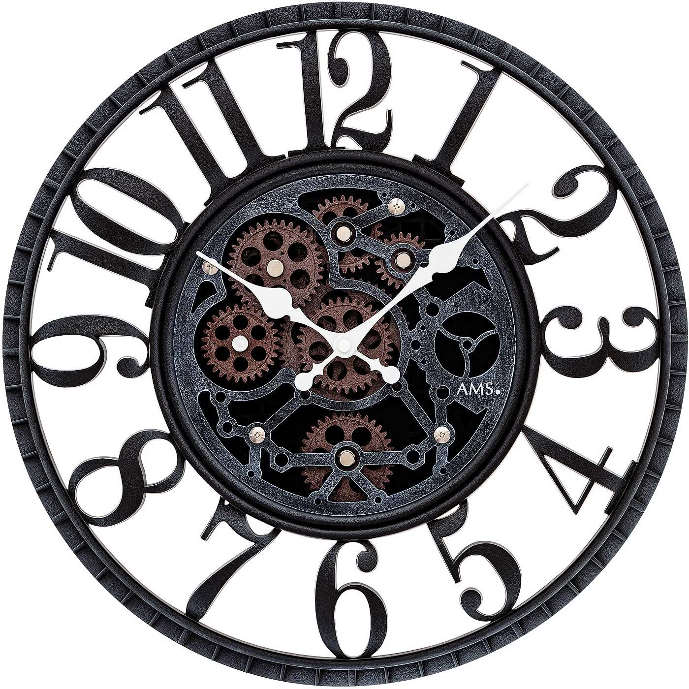 Horloge murale AMS 39x39x6 cm plastique • Mouvement à quartz silencieux • Fabriqué en Allemagne