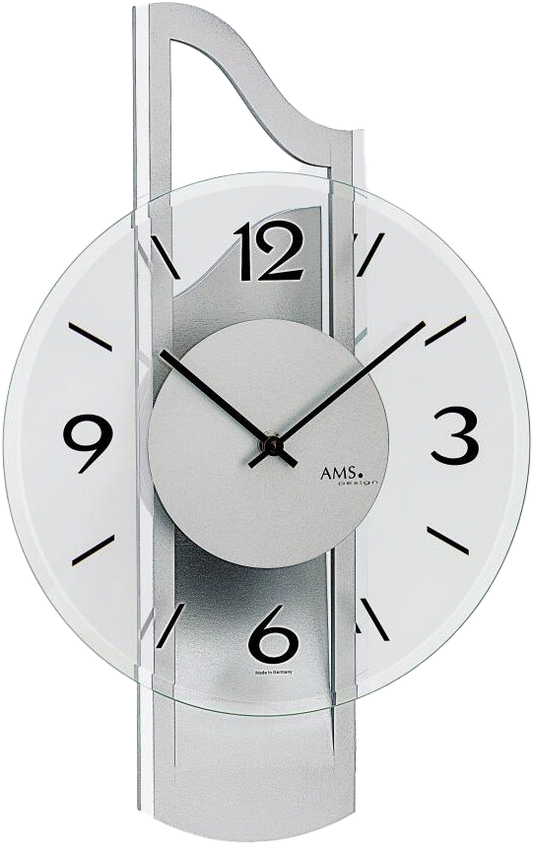 AMS Wall Clock 42x27x9 cm Wood • Modern Design • Precise Quartz Movement