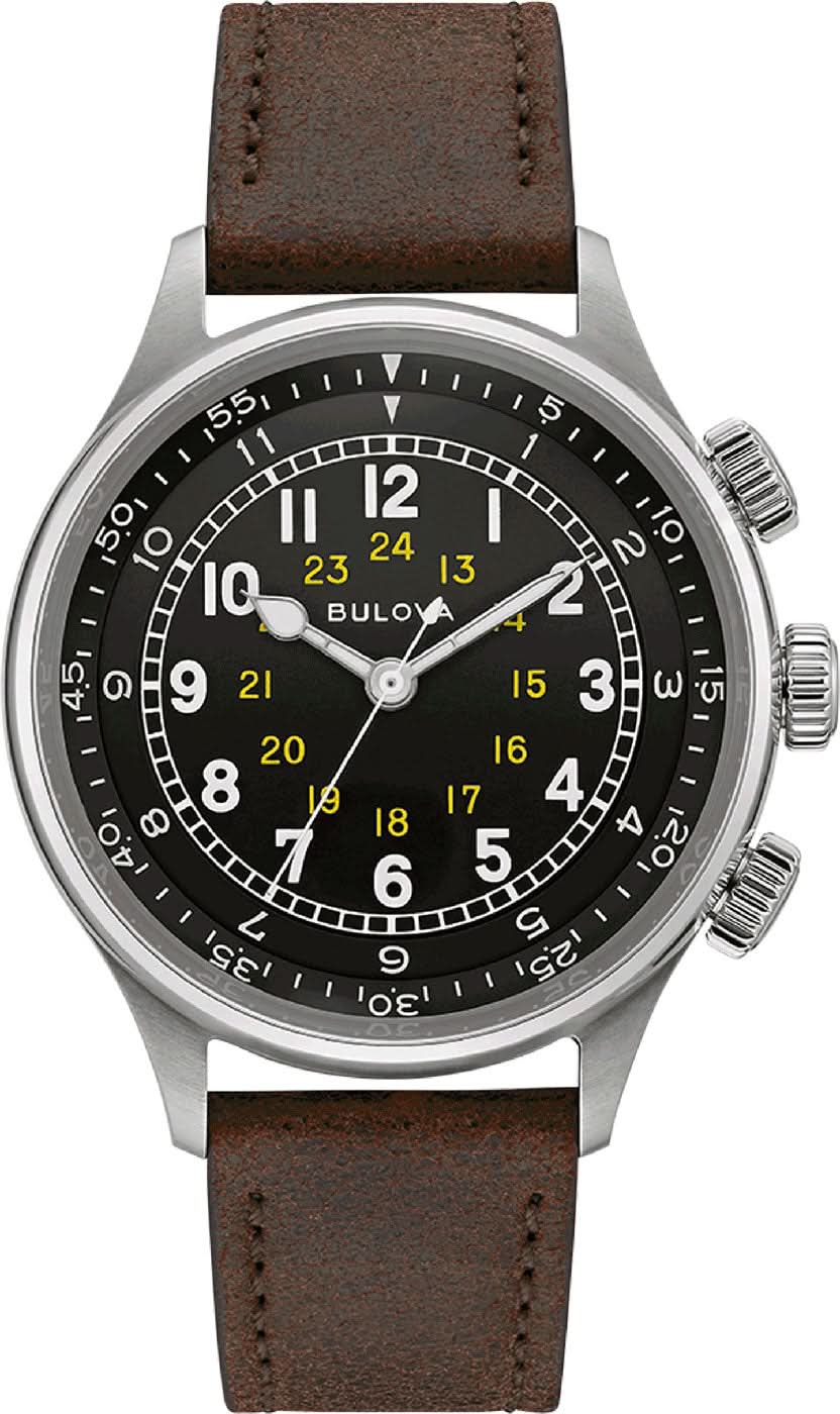 Montre pour homme Bulova A-15 Pilot 96A245 • Mouvement automatique • Verre saphir