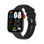 Schwarze Smartwatch mit Fitness-Display und Silikonarmband, Rundanzeige