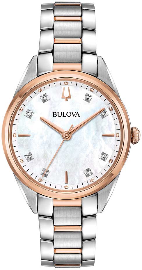 Bulova Sutton 98P183 Damen Uhr • Saphirglas • Diamantbesatz