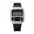 Zegarek cyfrowy unisex Casio ze srebrną kopertą, czarnym paskiem i dużym wyświetlaczem