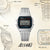 Zegarek cyfrowy Casio Vintage A159WE-1EF ze srebrną bransoletą ze stali nierdzewnej i kwadratowym wyświetlaczem LCD