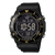 Czarny zegarek cyfrowy Casio z żółto-pomarańczową obwódką i dużym wyświetlaczem LED