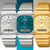 Zegarek Casio Vintage AQ-240E-3AEF w studiu fotograficznym: wersje srebrna, turkusowa i złota obok siebie