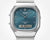 Zegarek na bransolecie ze stali szlachetnej Casio AQ-240E-3AEF z turkusową tarczą i wyświetlaczem cyfrowym