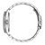 Męski zegarek na rękę ze srebrną kopertą i bransoletą ze stali szlachetnej, widoczne elementy sterujące