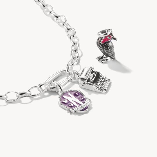 Wednesday Crow Zirconia Connect Charm Pendant in 925 Sterling Silver - Thomas Sabo Model: CC1318-691-11