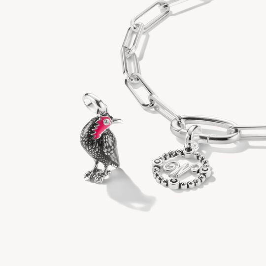 Wednesday Crow Zirconia Connect Charm Pendant in 925 Sterling Silver - Thomas Sabo Model: CC1318-691-11