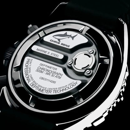 Montre pour homme Chris Benz DEPTHMETER Chronograph 300M CB-C300-G-MB • Hai-Proof • Verre saphir