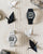 Zegarek męski Casio G-Shock z czarnym paskiem na tle z papierowymi ornamentami