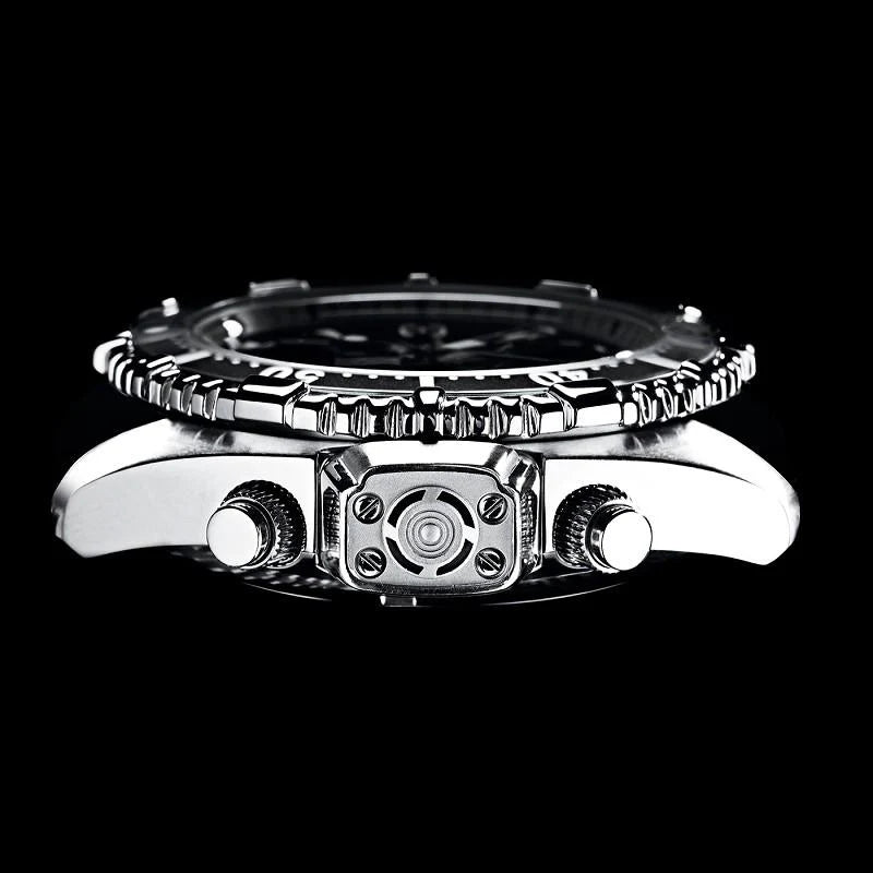 Montre pour homme CHRIS BENZ DEPTHMETER DIGITAL 200M CB-D200X-R-KBR • Shark-Proof • Verre saphir