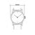 Widok z przodu: okrągły zegarek męski, biała tarcza, szerokość 42 mm