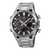 Zegarek męski Casio EDIFICE ze srebrną kopertą i czarną, wieloczęściową tarczą