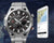Zegarek męski Casio EDIFICE ze srebrną metalową bransoletą i czarną tarczą