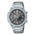 Zegarek męski Casio Edifice, widok z przodu: srebrna koperta ze stali szlachetnej, czarna tarcza