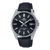 Zegarek damski Casio Edifice, czarna tarcza z okienkiem datownika i karbowaną koronką