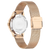 Armbanduhr Rückseite mit silberfarbenem Boden und goldfarbenem Milanaiseband