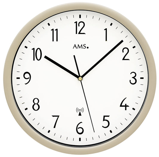 AMS Wall Clock 30 cm Ø Plastic • Radio-Controlled • Arabic Numerals