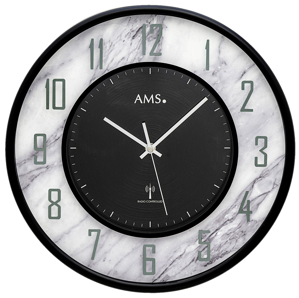 AMS Wall Clock 37x23x3 cm Plastic • Radio Controlled • Digital Display