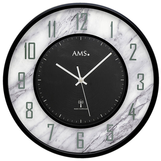 AMS Wall Clock 37x23x3 cm Plastic • Radio Controlled • Digital Display