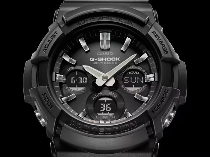Casio G-Shock GAW-100B-1AER Herren Uhr • Funksolar • Robustes Resin-Gehäuse • 20 Bar Wasserdicht