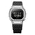 Zegarek męski Casio G-Shock z czarnym paskiem z żywicy, srebrną kopertą i wyświetlaczem LCD z odwróconymi kolorami