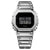 Zegarek cyfrowy Casio G-Shock ze srebrną bransoletą ze stali szlachetnej i okrągłą tarczą